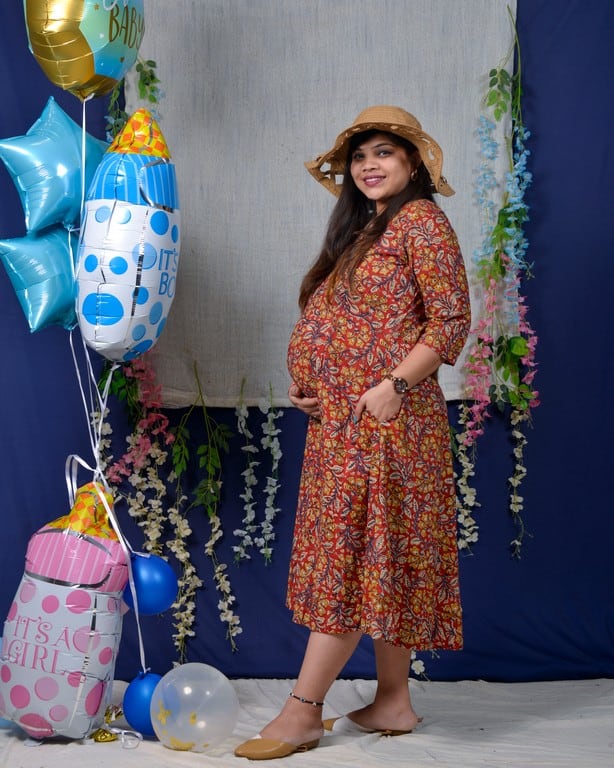 Red Floral Kiara Dawn Maternity Kurta