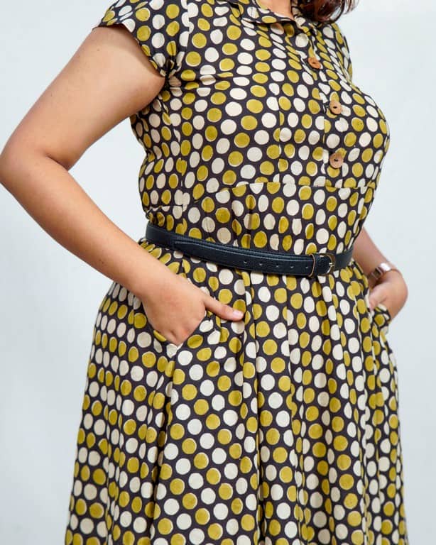 Archies Mustard Polka Dress
