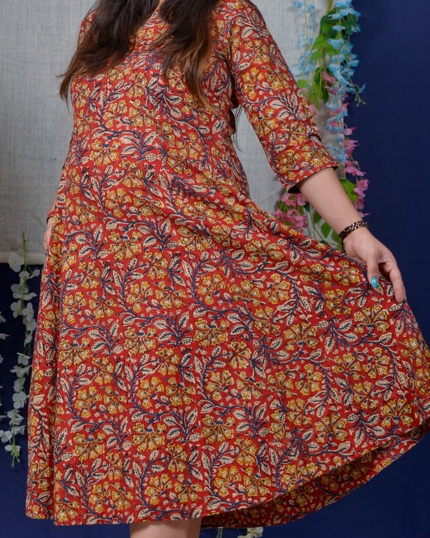 Red Floral Kiara Dawn Maternity Kurta