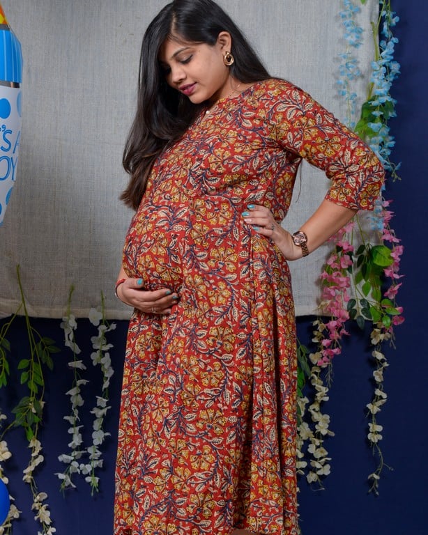 Red Floral Kiara Dawn Maternity Kurta