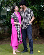 Fuchsia Pink Anarkali Couple Set