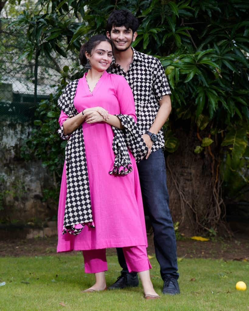 Fuchsia Pink Anarkali Couple Set