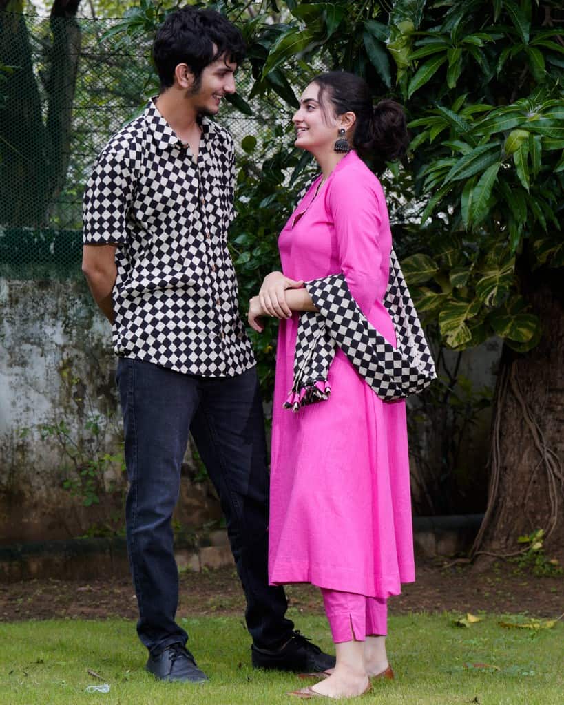 Fuchsia Pink Anarkali Couple Set