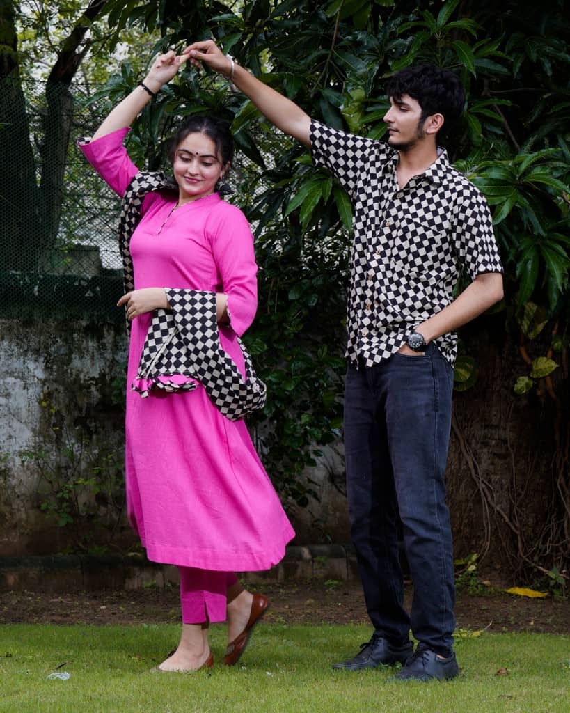 Fuchsia Pink Anarkali Family Set