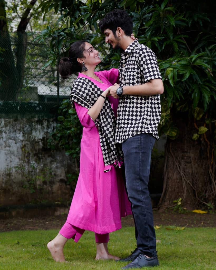 Fuchsia Pink Anarkali Couple Set