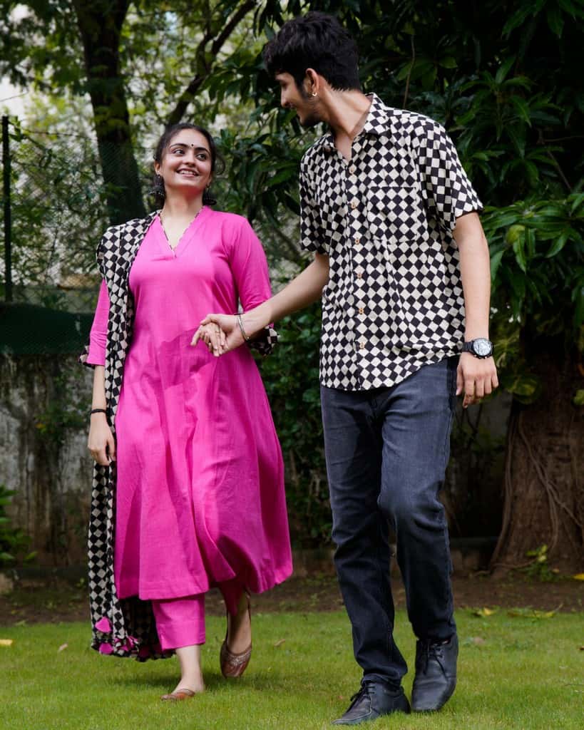 Fuchsia Pink Anarkali Family Set