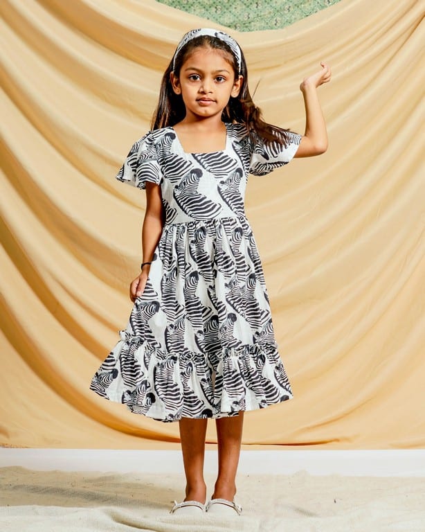 Zebra Print Kids dress Main image