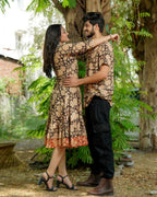 Queen black frill Couple Set