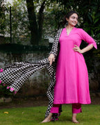 Fuchsia Pink Anarkali Kurta Set
