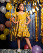 Yellow Fish Print Kids dress