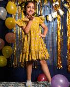 Yellow Fish Print Kids dress
