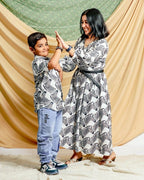 Zebra Print Mother Son Twinning