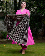Fuchsia Pink Anarkali Maternity Kurta Set
