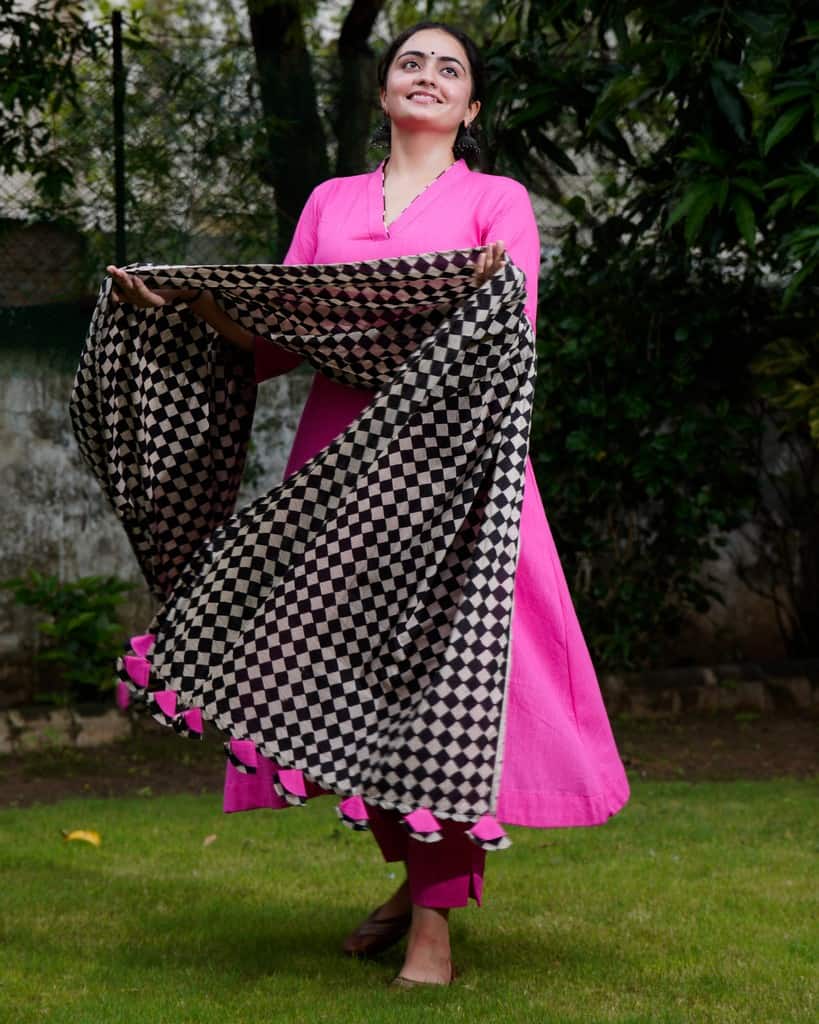Fuchsia Pink Anarkali Family Set