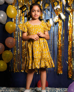 Yellow Fish Print Kids dress