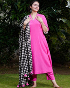 Fuchsia Pink Anarkali Kurta Set