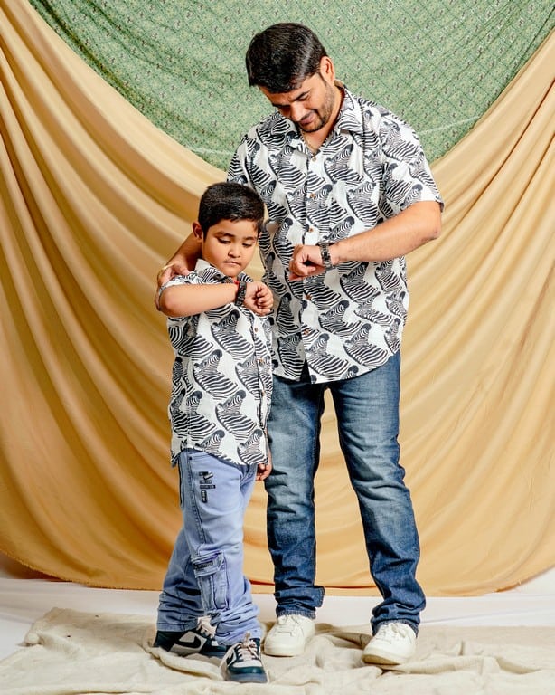 Zebra Print Father Son Twinning