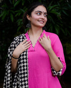 Fuchsia Pink Anarkali Kurta Set