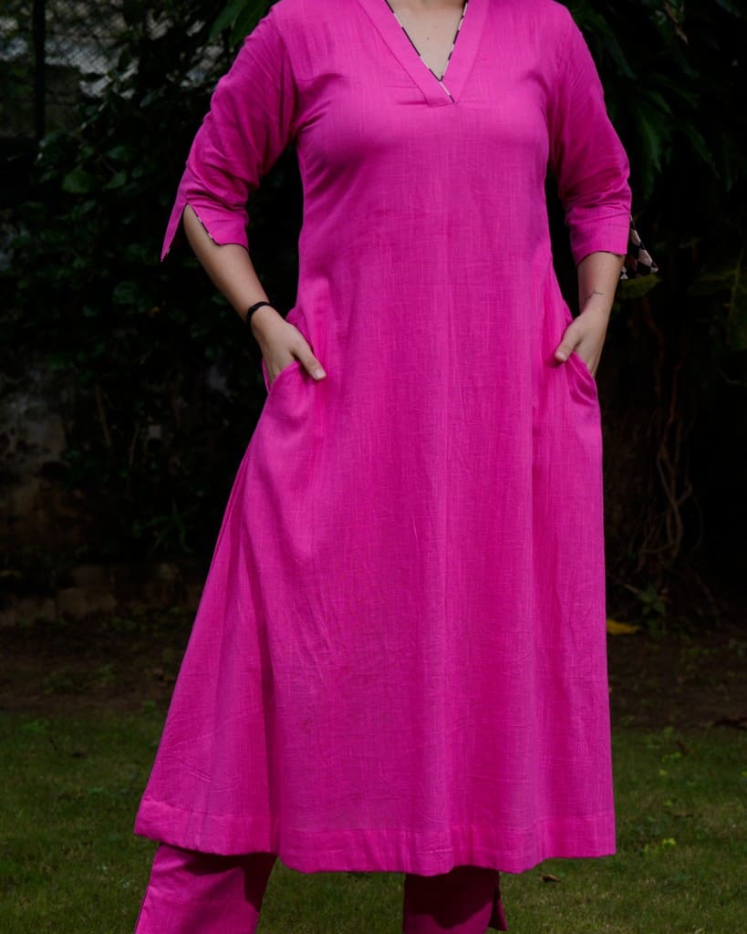 Fuchsia Pink Anarkali Kurta Set
