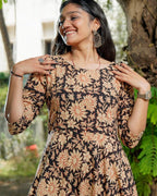 Queen black frill Couple Set