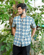 Indigo Floral Dress Couple Set