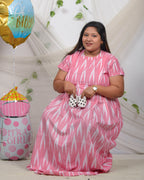 Pink Ikat Maxi Nursing Dress