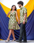 Green Kitty Short Frill Couple Set