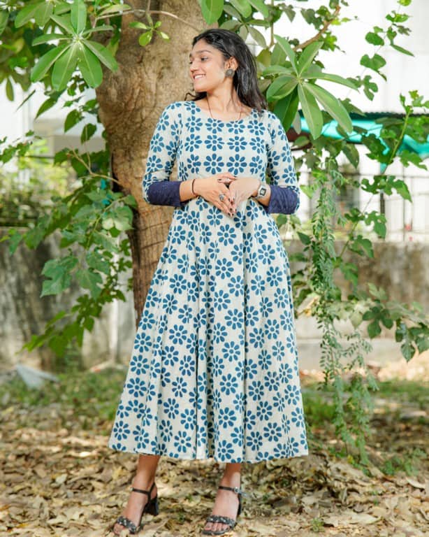 Indigo floral Dress