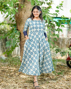 Indigo floral Dress