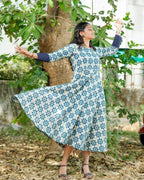 Indigo floral Dress