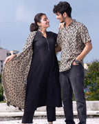 Black Aztec Anarkali Family Set