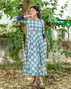 Indigo floral Dress