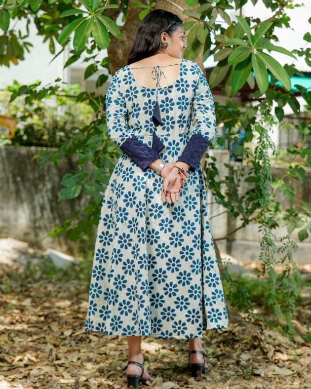 Indigo floral Dress