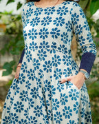 Indigo floral Dress