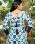 Indigo floral Dress