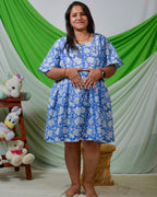 Blue Bloom Short Maternity Dress