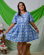 Blue Bloom Short Maternity Dress