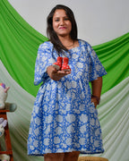 Blue Bloom Short Maternity Dress