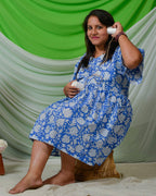 Blue Bloom Short Maternity Dress