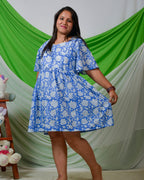 Blue Bloom Short Maternity Dress