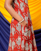 Red Kitty Halter Shift Maternity Dress