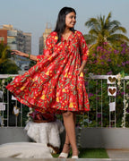 Red Bird Short Couple Set
