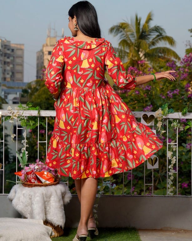 Red Bird Short Dress