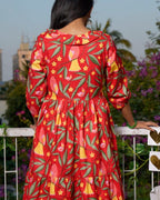 Red Bird Short Dress