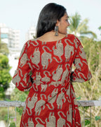 Red Kitty Shoal Maternity Dress