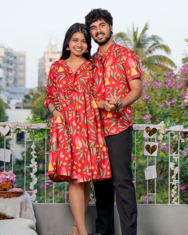 Red Bird Short Couple Set