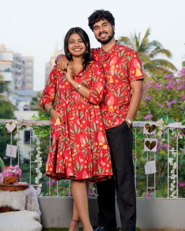 Red Bird Short Couple Set
