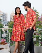 Red Bird Short Couple Set