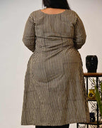 Black Striped Plus Size Kurta