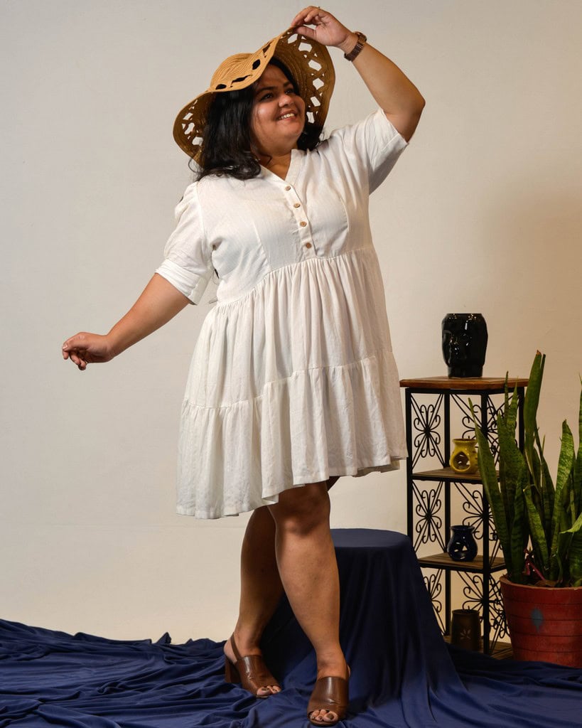 Starry White Plus Size Dress